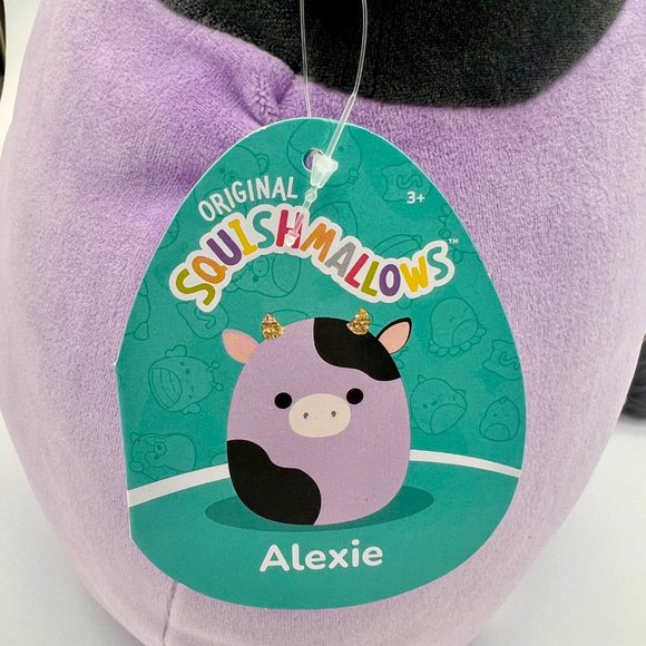 NWT 🥀 12" Alexie the Black and Purple Cow Squishmallow - Picture 5 of 10